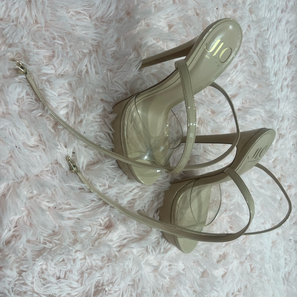 Jennifer Lopez Beige Strappy Heels